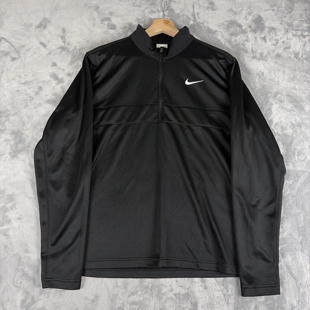 Nike Pullover Mens Medium Black Dri-FIT 1/4 Zip Running Training Golf CK6076-010